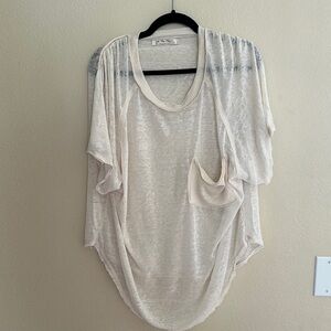 We The Free Light Cream Sheer Top EUC